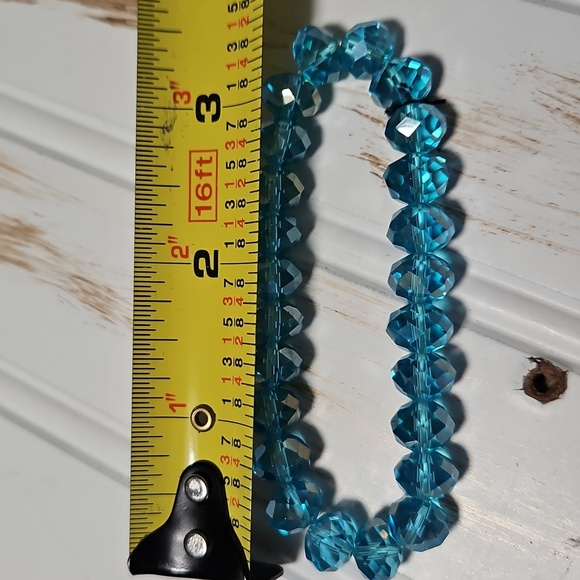 AZURE BLUE GLASS FLEX BRACLET - Picture 5 of 5